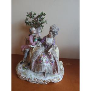 German Porcelain Group, Late 19th Century